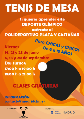 Cartel Clases gratis Plata y Castañar