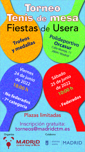 Cartel Torneo fiestas de Usera 2022